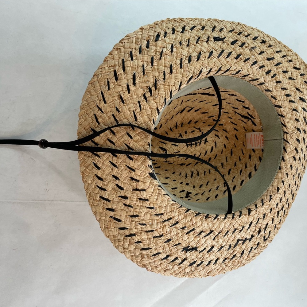 Pistil Skiff Black Leather Band Straw Hat Beach Outdoor Hat One Size $54 NWT - Picture 4 of 6